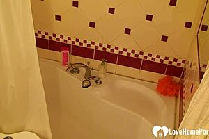 Hey angelic blonde teen, finger your shaved pussy while teasing in that hot shower!