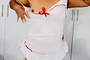 Angelita Strips In Sexy Costumes For Hot Milf Masturbation