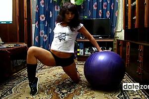 Naked Workout Hottie Rips Clothes for Intense Orgasm Session