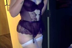 sneaky gf shows lingerie to black neighbor behind boyfriend's back