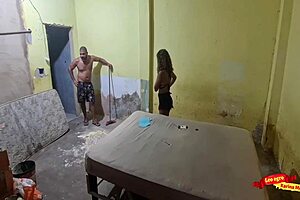 Skinny latina teen 18+ seduces builder rough anal doggystyle bent over