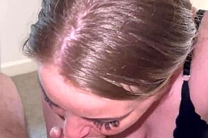 StepMom Deepthroats Huge Cock Then Fucks In Kitchen Titty Play