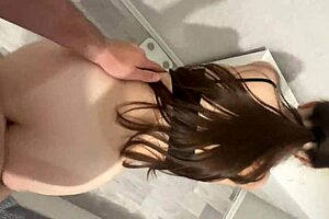 roommate couldn't resist my cock bends over doggystyle creampie