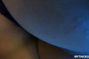 thick latina chokes gags deep on beach cock