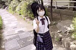this tiny 143cm japanese cutie looks like she's in elementary school but took my middle-age load deep