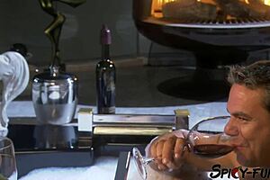 blonde girlfriend strips as cum sprays her exotic body