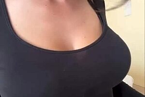 stepmom flashes huge natural tits nipples webcam tease 😘💋🔥