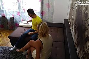 Slutty teen nina gets heels massage turning into deepthroat gaping pussy fuck backstage