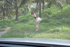 Petite whore mommy deepthroats boss cock in car pov cumshot tits