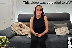New 18yo amateur model Leyla Kixx bares natural tits in casting interview.