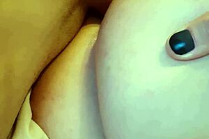 Russian milf loves big cock pounding her huge ass sideways pov