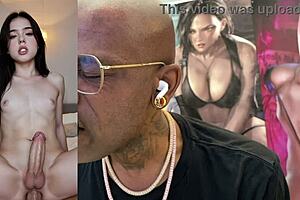 trans teen sucks huge christmas cock then cums hard all over herself ai ebony babe 🍆💦