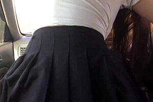 stepsis spreads wide in field as bro pounds her from behind car