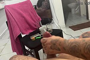 watch her private cam jerk his cock - firegreen2 balloon play