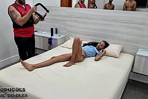 Young Karolzinha Cums On Two Cocks Backstage!