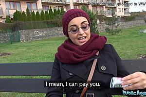 afghan babe pays big cock cash for public outdoor pounding 💦🏙️