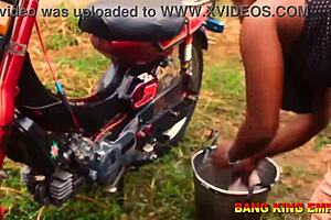 african wife queen rides ex-boyfriend's big black cock in ghetto fun