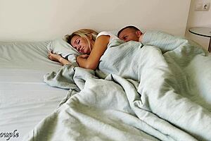 Morning wife rubs clit on hard dick needs vibrator creampie orgasm