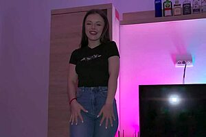 hey, that cute cheerleader face slurps sloppy deepthroat blowjob swallowing every cum drop