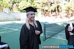 Reality Teen 18+ Craves First Lesbian Taste in Steamy Party Threesome