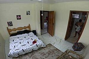 dude bangs his buddy's wife creampie in hostel while amigo watches