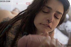 Hot brunette teen deepthroats big cock ends with cumshot mouth
