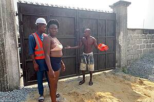 cheap fat italian slut fucked doggystyle behind construction site