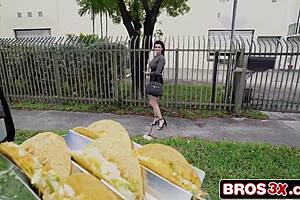 BRUNETTE LATINA LURED TO BANG BUS FOR SCREAMING HARDCORE POUNDING!