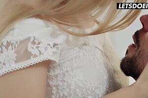 horny lucky bee strips clothes off for romantic missionary pounding and cum on ass whiteboxxx