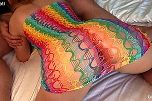 Wanna watch my horny gf suck lilykoti's cock in fishnets?