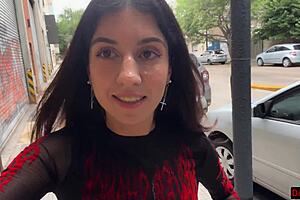 Teen begs facial cum on first date then public street cumwalk