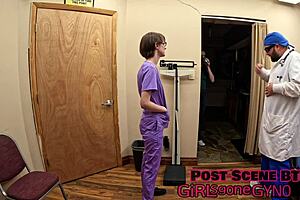 luci starr's first gyno exam spreads shaved pussy for close-up fingering