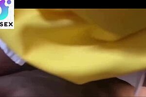 Pretty petite ebony schoolgirl begs for bent over wet pussy fuck