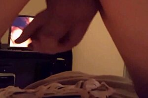 god i love jerking off watching cum soak my wife's panties so hot