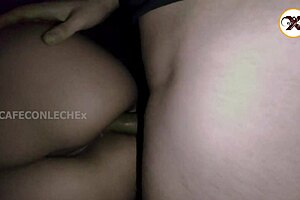 peruvian hermanastra's tight culona ass opened wide on her bed