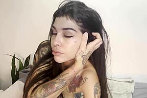 sloppy deepthroat tears streaming as cock pushes all the way inside