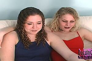 Nervous besties debut as video virgins in nude casting