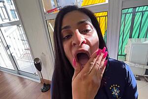 big tit married latina gulps down creamy load 😍💦👅