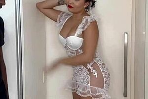 Lina Nakamura gives tight pussy to huge black security guard on wedding day dodging fiance