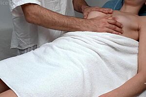 Pervert Masseur Fingers Teen To Orgasm On Massage Table
