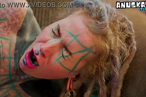 Dreadlocks Goth in Heels Takes Rough BWC Anal! Gaping Facial Cumshot