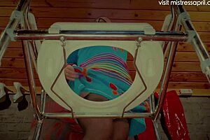 dominatrix mistress april binds ebony slave for berlin bdsm enema punishment