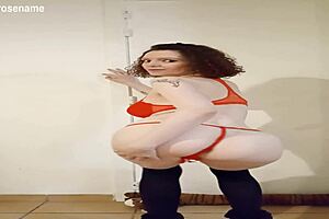 strip tease slut rips clothes for sexy blowjob