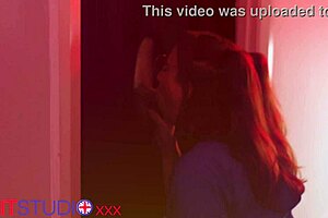 nurse greene kneels at gloryhole slurping stranger's hot load