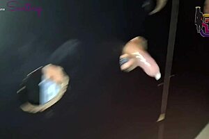 Brunette Wife Led by Collar Group Banged Outdoor Gloryhole