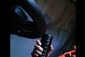 gazzadomm tries fleshlight handjob fun inside his truck ride