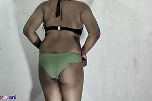 i love crossdressing in olive bikini shemale style