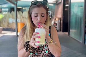 maeva sinaloa married french wife sneaks daytime street fuck pov big cock cumshot
