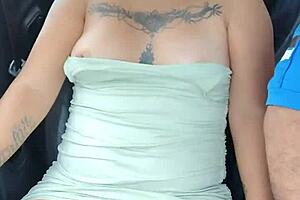 Horny Latina Whore Flashes Pussy In Lingerie On Uber Ride