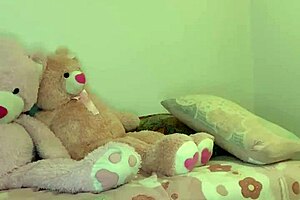 Tiny bimbo babysitter catches janitor stroking bbc